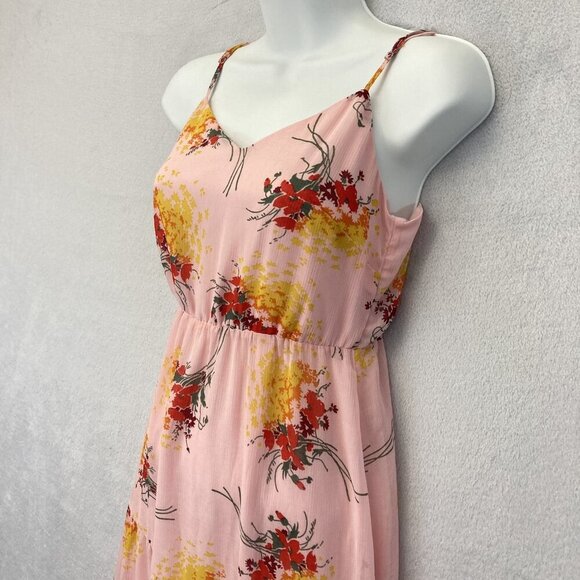 J Crew Mercantile Chiffon Maxi Dress Womens 00 Floral Summer Pink Sundress‎ - Picture 6 of 11